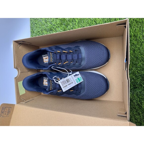 Skechers Swift Fit Hands Free Sneakers Men’s 9 Navy Memory Foam Shoes New